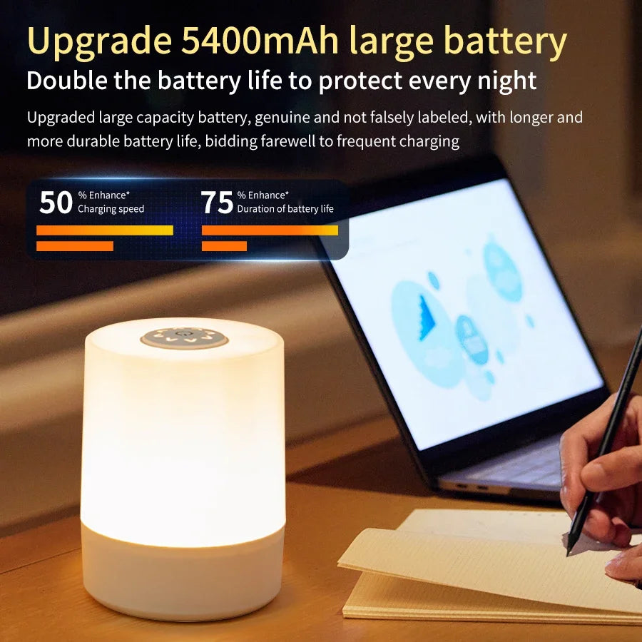 LED Touch Night Lamp – Dimmable & Remote Control Light