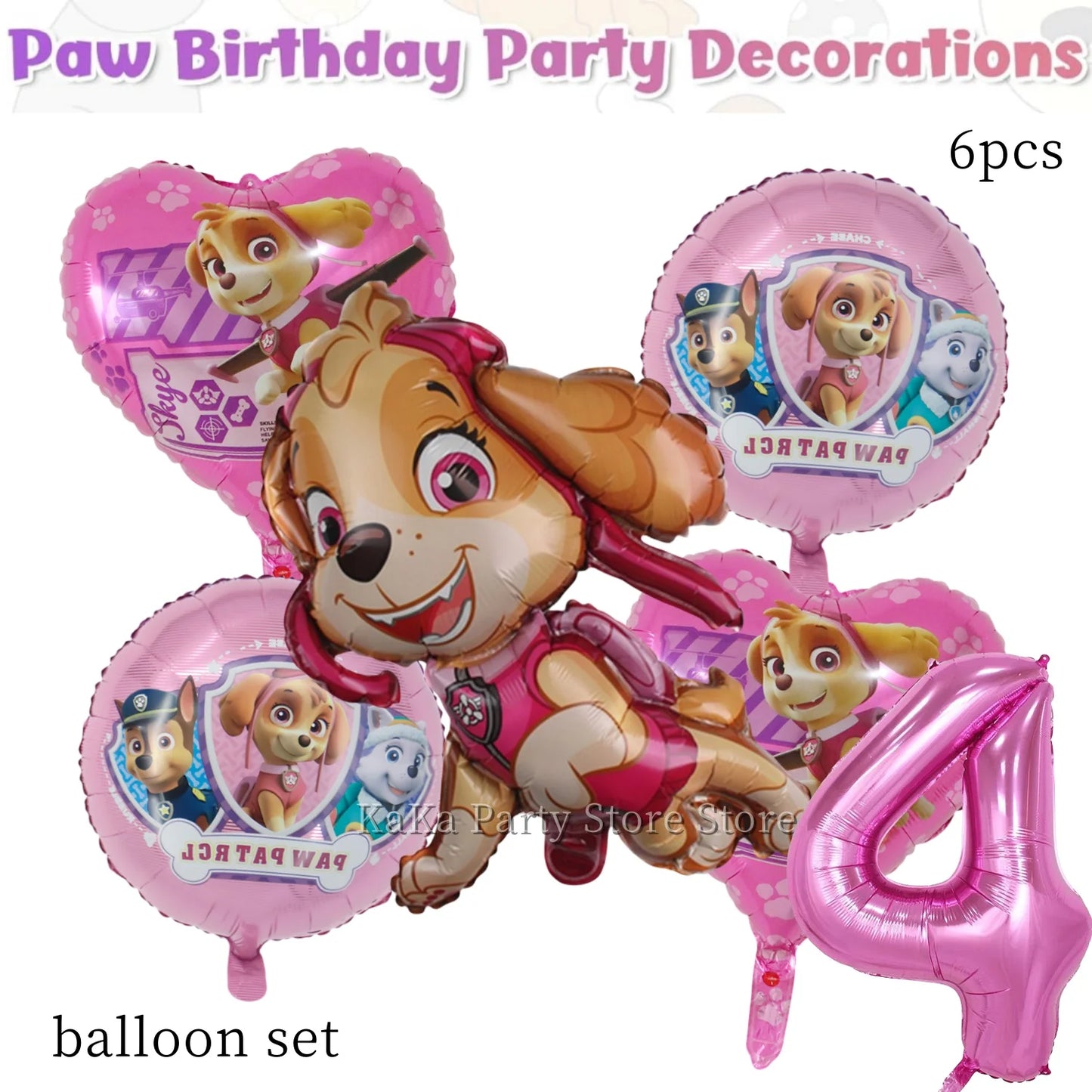 Paw Patrol Birthday Party Supplies – Skye Theme Tableware Set