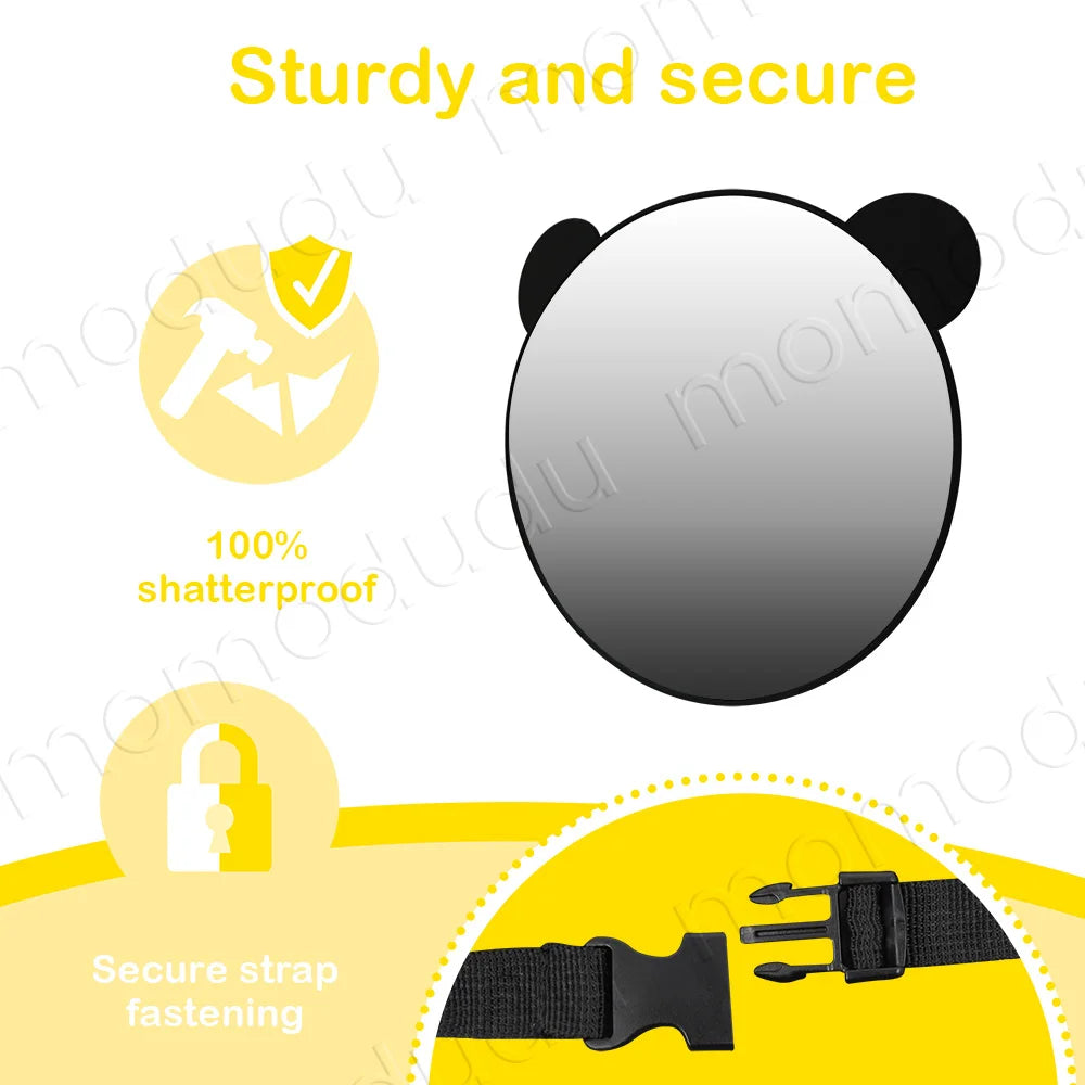 Baby Car Mirror – Shatterproof Wide View for Safety