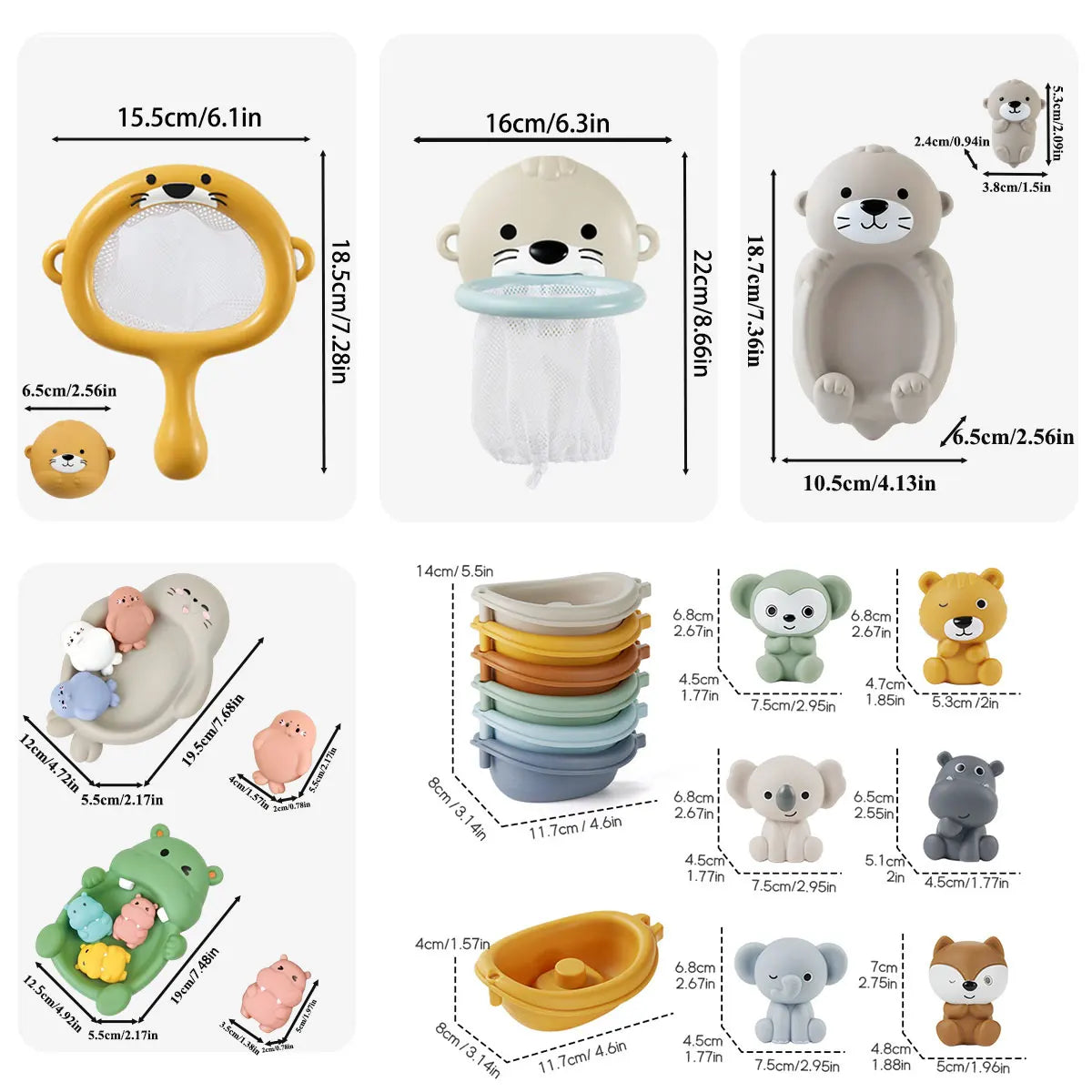 Baby Bath Toys Floating Animal Set Fun Water Play for Kids