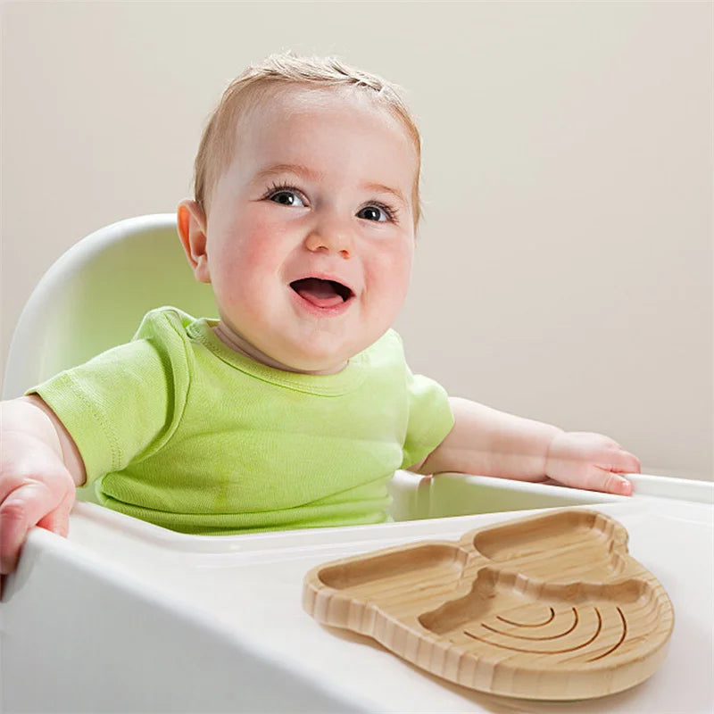 Bamboo Baby Tableware Set with Suction Plate & Fork Spoon