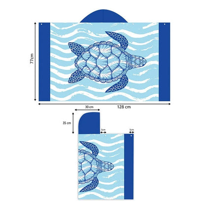 Boys Hooded Beach Towel – Large Cartoon Swim Poncho