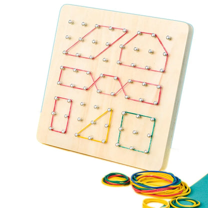 Wooden Geoboard Puzzle for Creative Math Learning Fun
