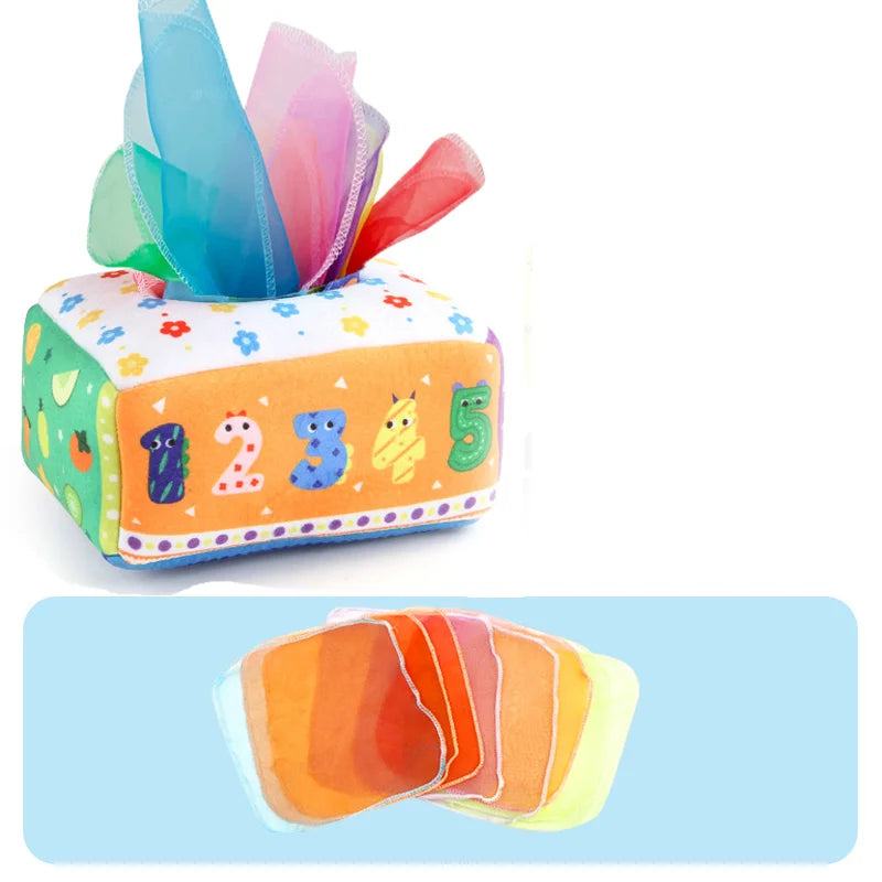Montessori Tissue Box Toy – Stimulate Baby Learning & Senses
