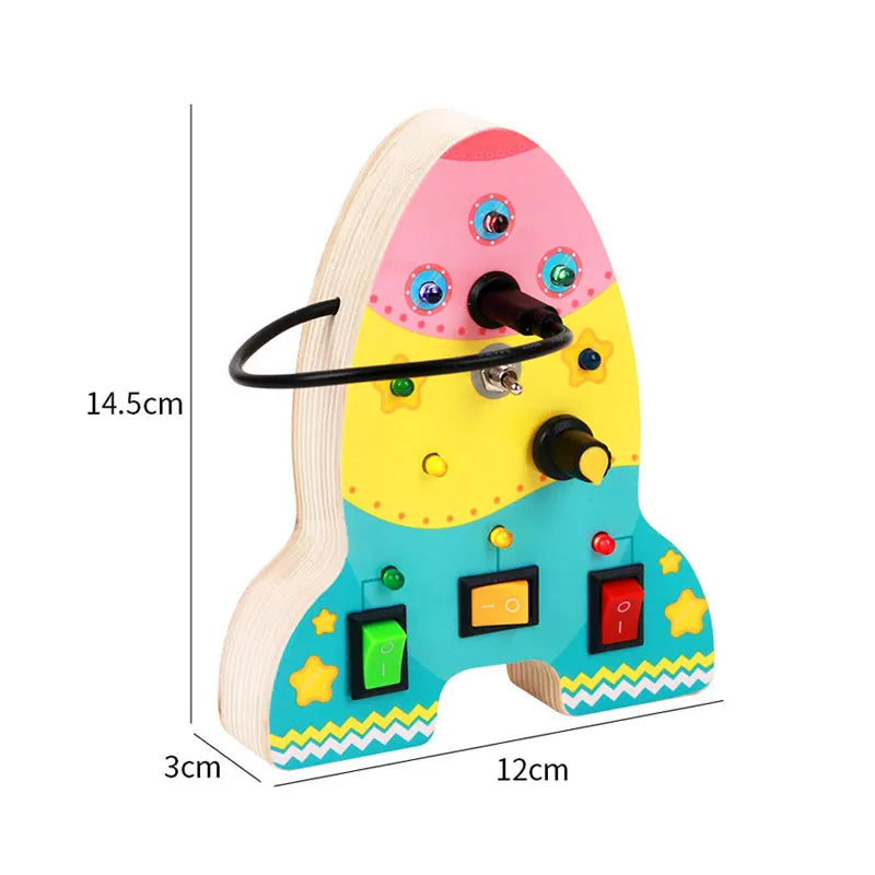Montessori Busy Board LED Toy – Sensory Learning Fun