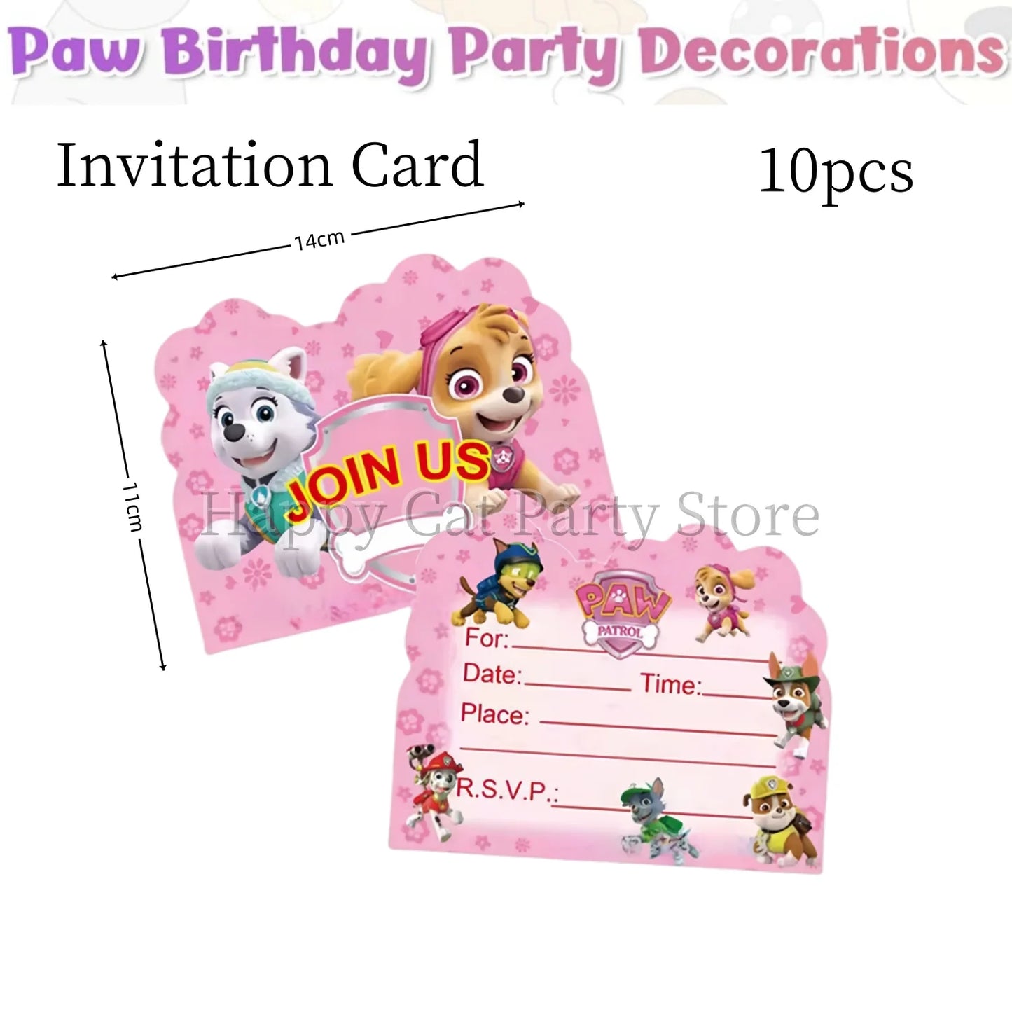 Paw Patrol Birthday Party Supplies – Skye Theme Tableware Set