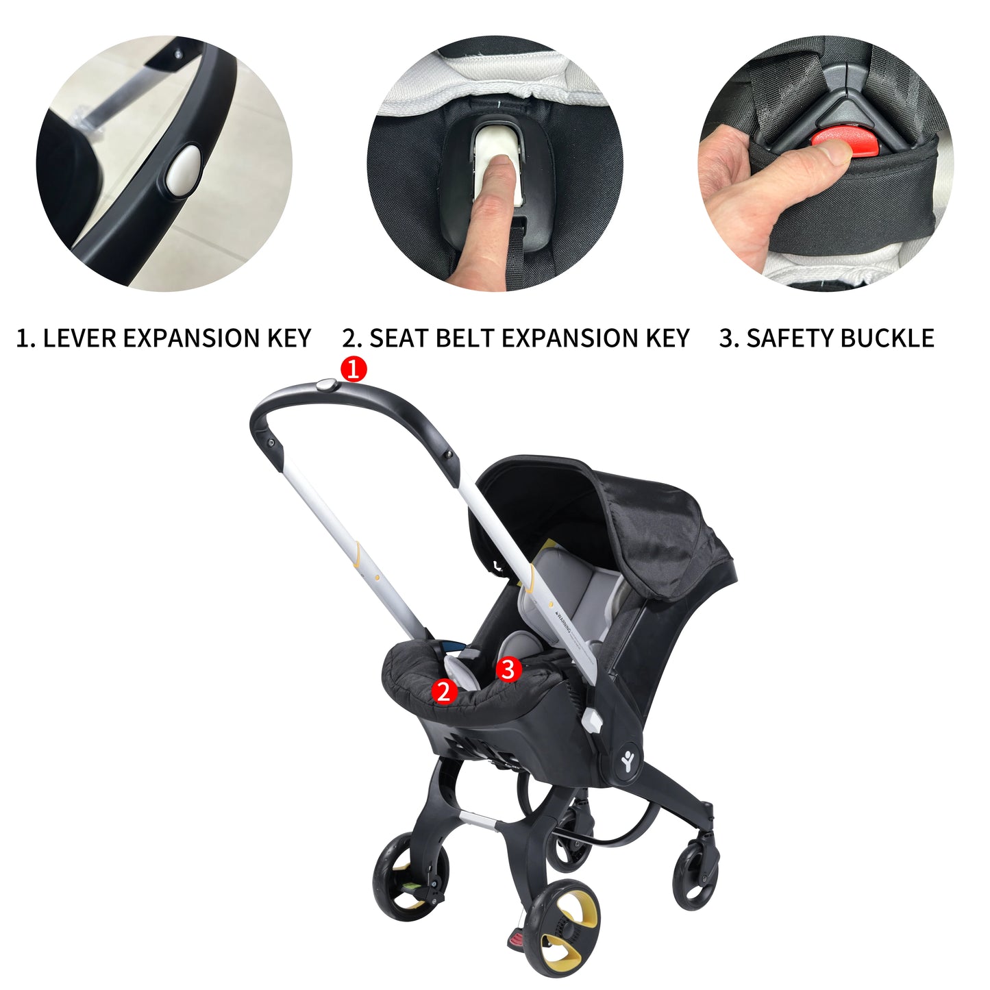 Foldable Baby Stroller With Sunshade – Lightweight & Safe
