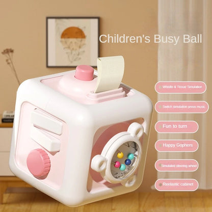6-in-1 Montessori Busy Cube – Educational Skills Toy for Kids
