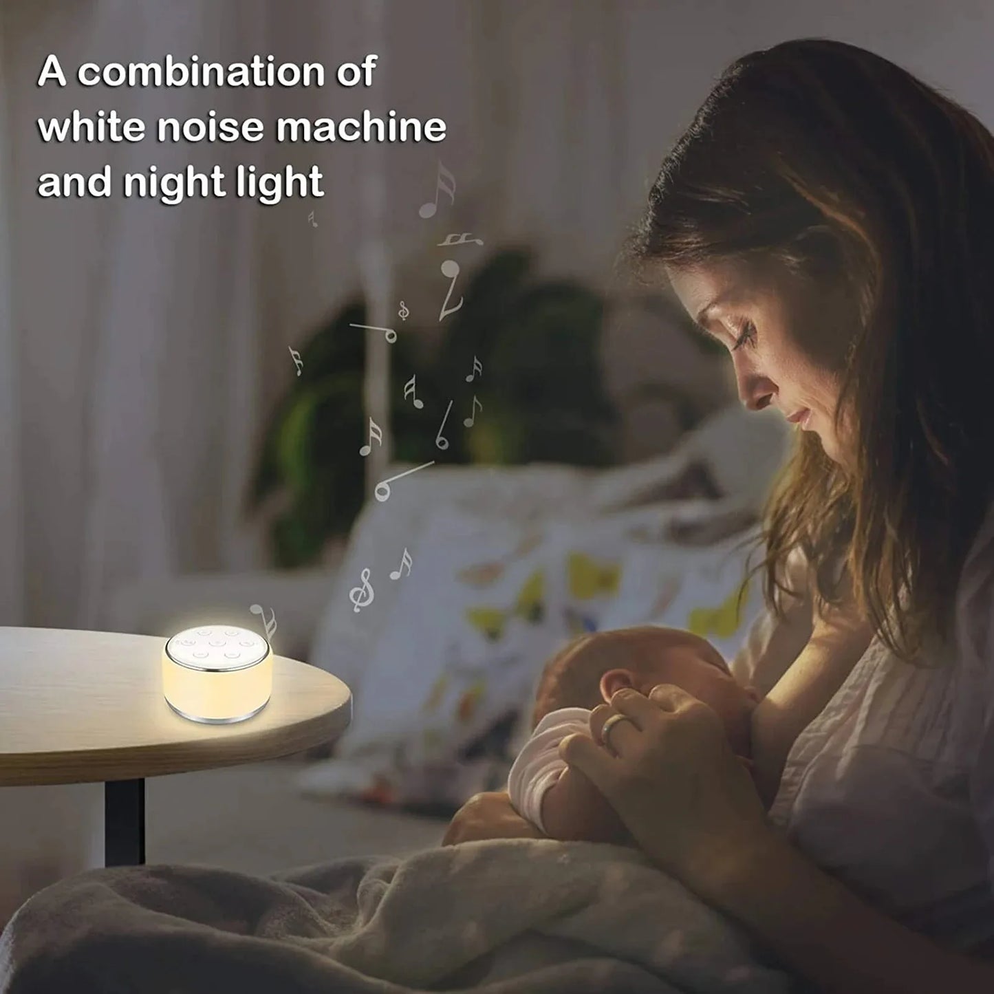 White Noise Machine for Baby – 34 Sounds & 7-Color Night Light