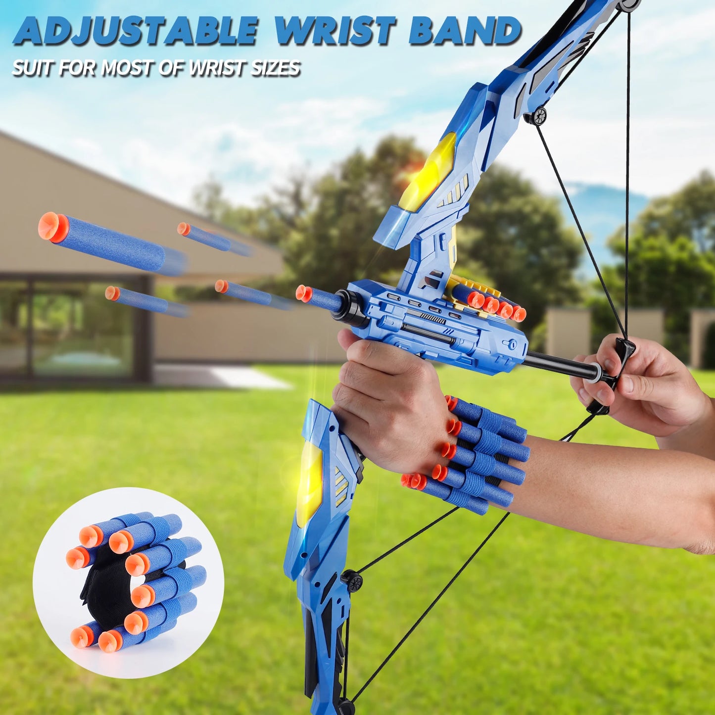 Kids Soft Dart Archery Set with LED Lights for Safe Play