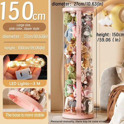 Transparent Doll Storage Box for Organized Toy Display