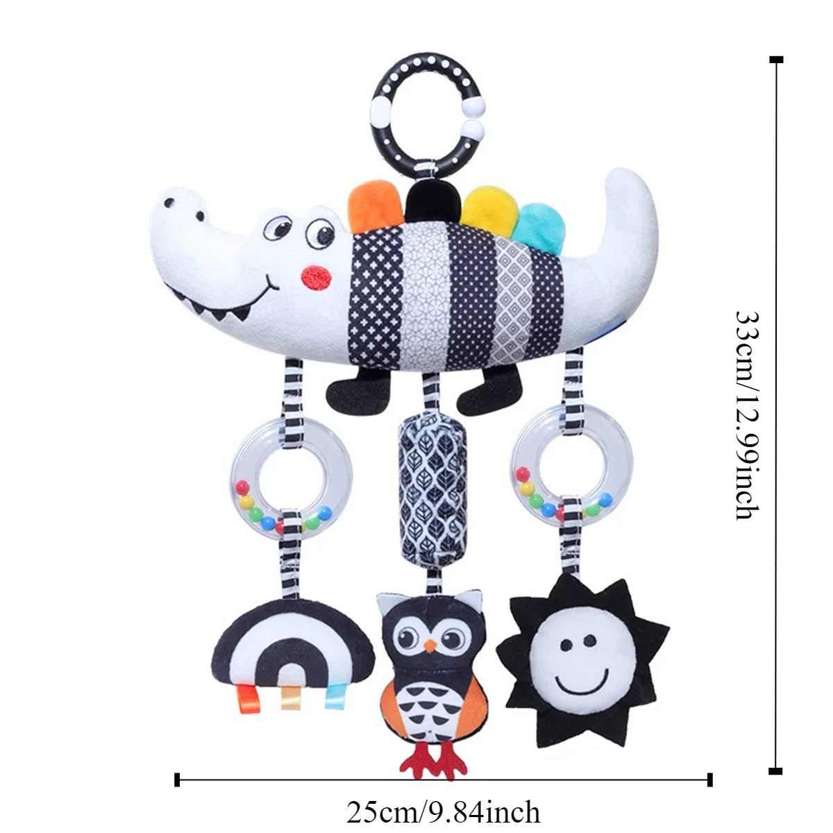 Black & White Baby Rattle Hanging Toy – Stimulate Senses