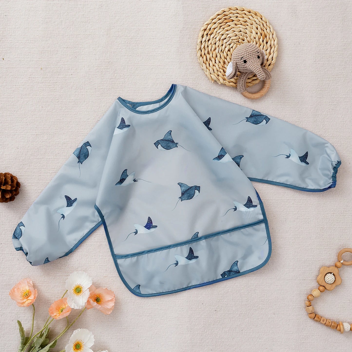 Waterproof Baby Bib with Sleeves – Cute Mess-Free Feeding