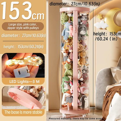 Transparent Doll Storage Box for Organized Toy Display