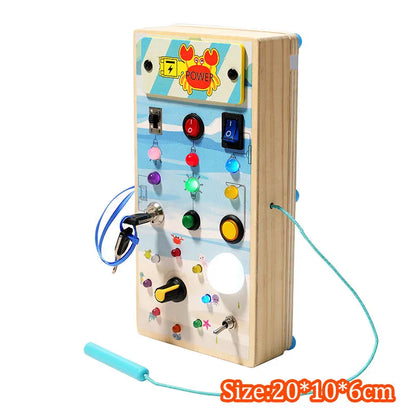 Montessori Busy Board LED Toy – Sensory Learning Fun