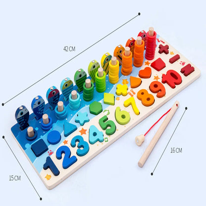 Montessori Wooden Math Fishing Toy for Early Learning Fun