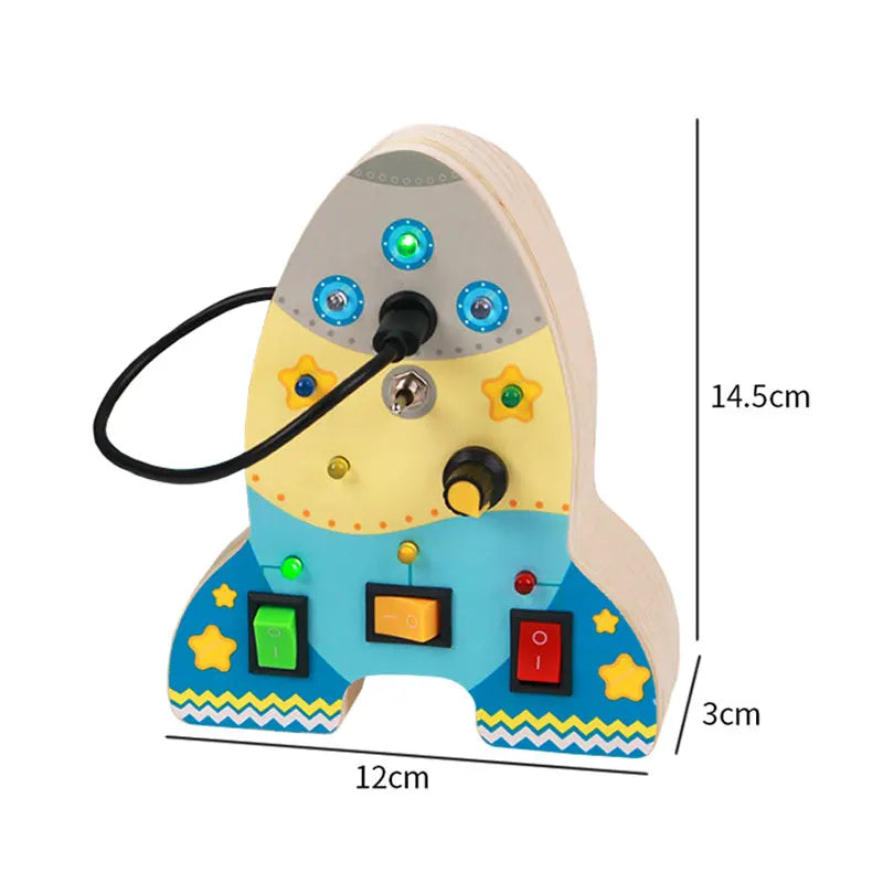 Montessori Busy Board LED Toy – Sensory Learning Fun