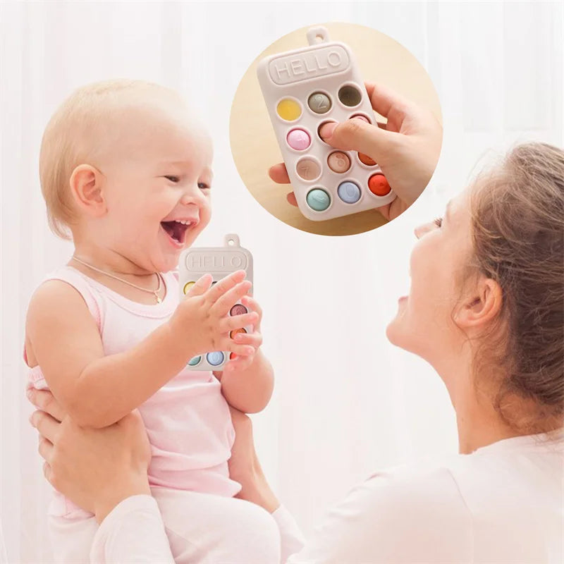 Baby Phone Teether – Safe Silicone Toy for Soothing & Learning