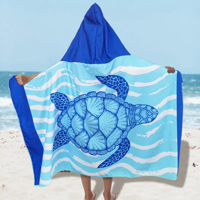 Boys Hooded Beach Towel – Large Cartoon Swim Poncho