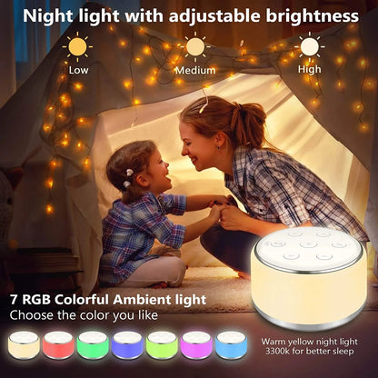 White Noise Machine for Baby – 34 Sounds & 7-Color Night Light