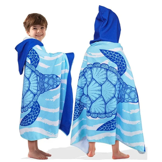 Boys Hooded Beach Towel – Large Cartoon Swim Poncho