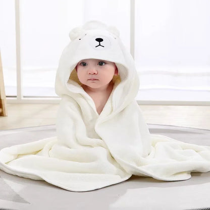 Toddler Bathrobe – Soft Coral Fleece Baby Towel