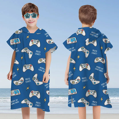 Children Microfiber Beach Towel Cape – Quick-Dry Comfort