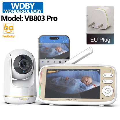 5 Inch Baby Monitor with 3x Zoom & Night Vision PTZ Cam