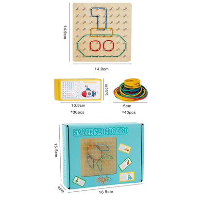 Wooden Geoboard Puzzle for Creative Math Learning Fun