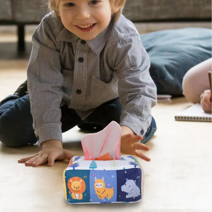 Montessori Tissue Box Toy – Stimulate Baby Learning & Senses