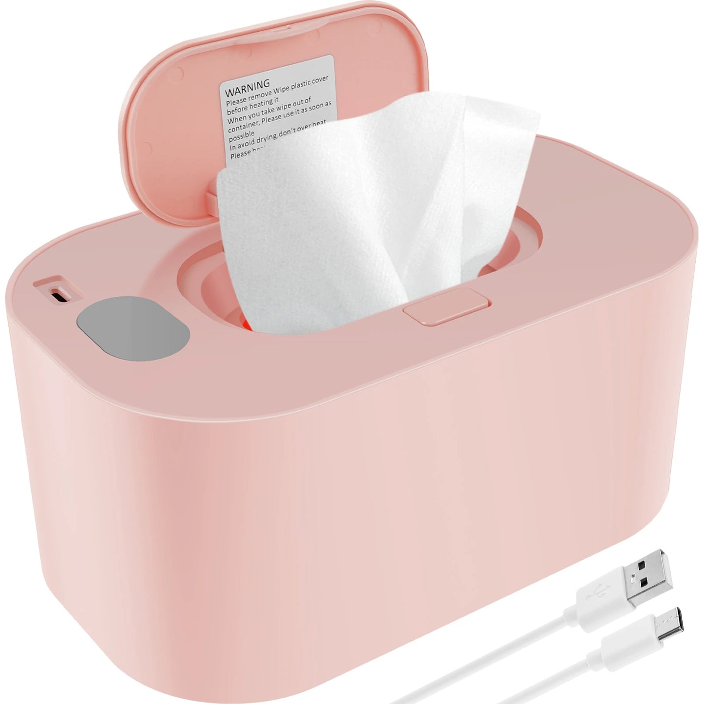 USB Baby Wipe Warmer with LED Light & Adjustable Heat