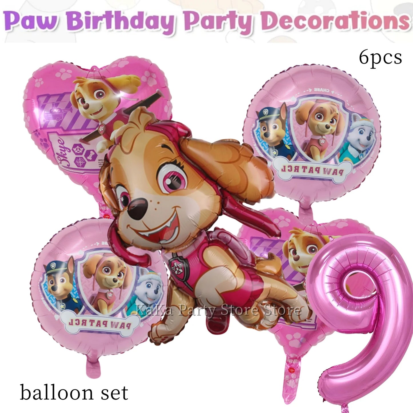 Paw Patrol Birthday Party Supplies – Skye Theme Tableware Set