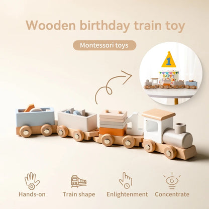 Wooden Train Toy for Kids – Montessori Learning & Number Fun