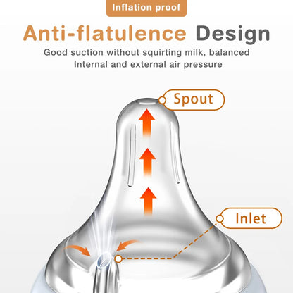 Glass Baby Bottle Anti-Choke Design for Safe Newborn Feeding
