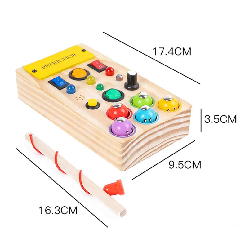 Montessori Busy Board LED Toy – Sensory Learning Fun