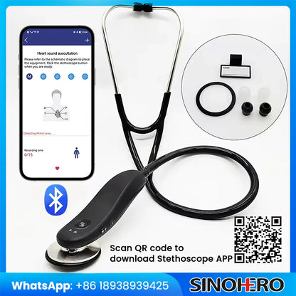 Electronic Stethoscope with Bluetooth – 40× Clear Amplification