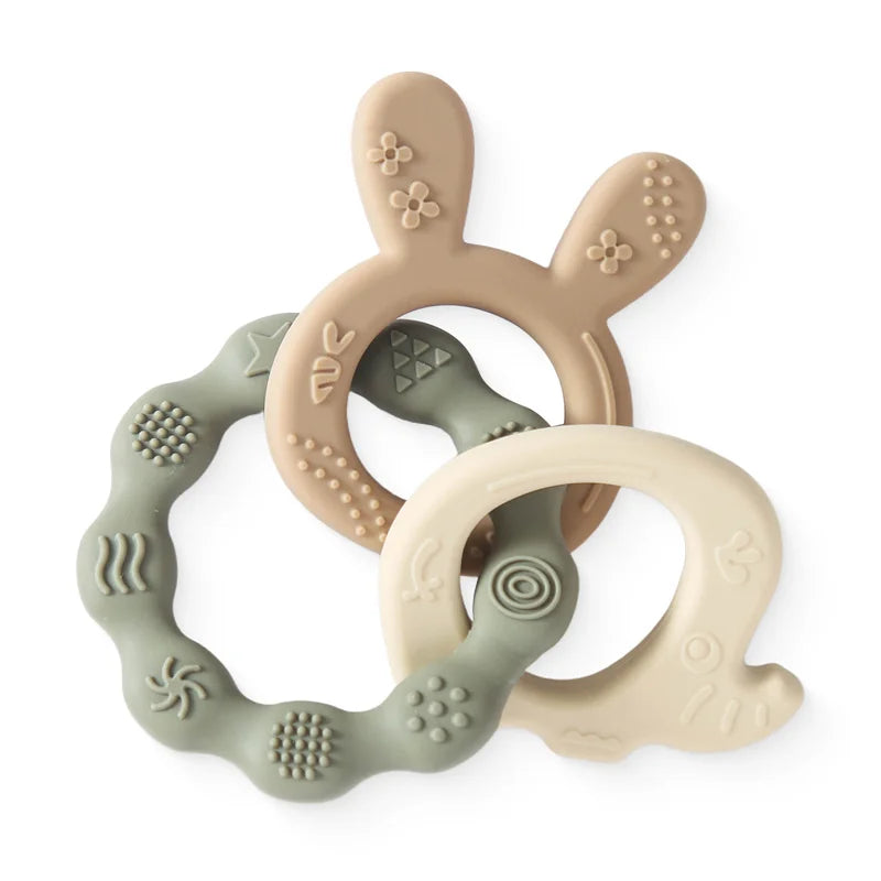 Baby Teether Rings Baby Silicone Teether Ring – BPA-Free Comfort & Fun – KentDO™ Mom & Baby