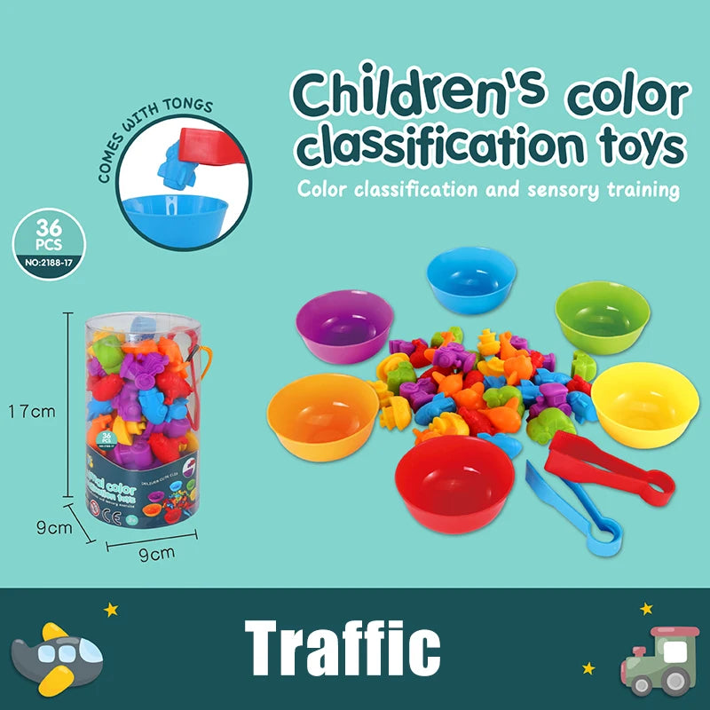 Montessori Animal Sorting Toys – Rainbow Learning Fun for Kids