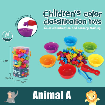 Montessori Animal Sorting Toys – Rainbow Learning Fun for Kids