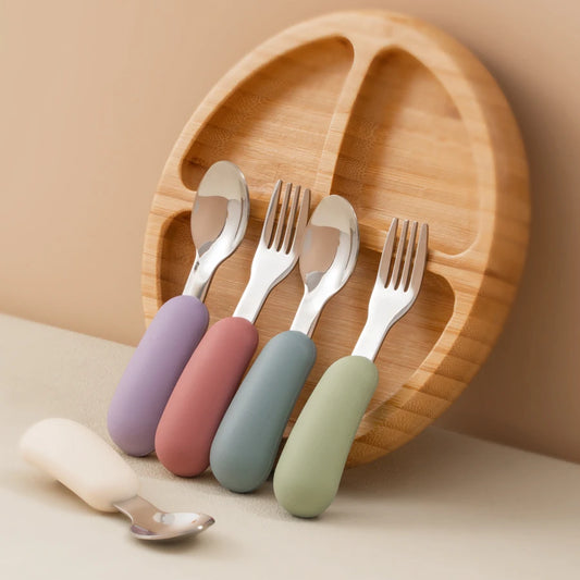 Baby Silicone Fork & Spoon – Safe Portable Feeding Set