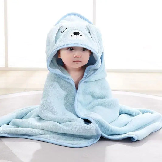 Toddler Bathrobe – Soft Coral Fleece Baby Towel