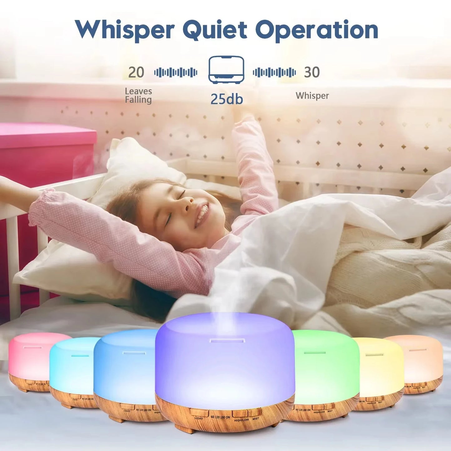 500ML Ultrasonic Aroma Diffuser – Cool Mist & LED Humidifier