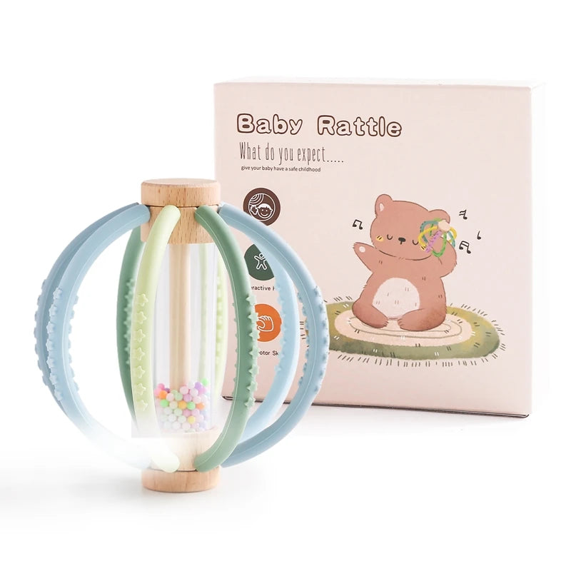 Baby Rattle Toy with Teether for Sensory & Gum Relief
