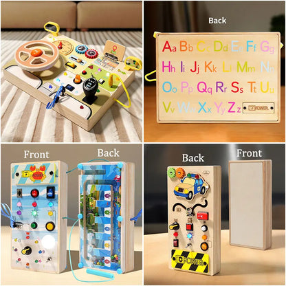 Montessori Busy Board LED Toy – Sensory Learning Fun