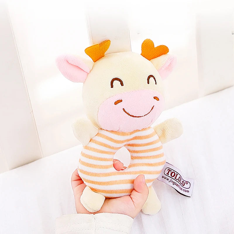 Baby Rattle Toy Plush Animal – Soft Sensory Learning Ring