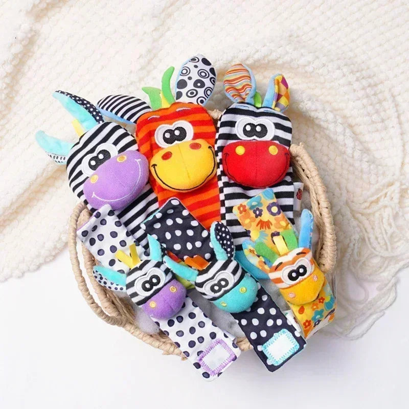 Baby Rattle Socks – Soft Animal Wrist & Foot Toy