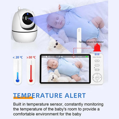 5" Video Baby Monitor HD PTZ Camera with Two-Way Audio
