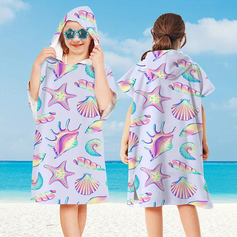 Children Microfiber Beach Towel Cape – Quick-Dry Comfort