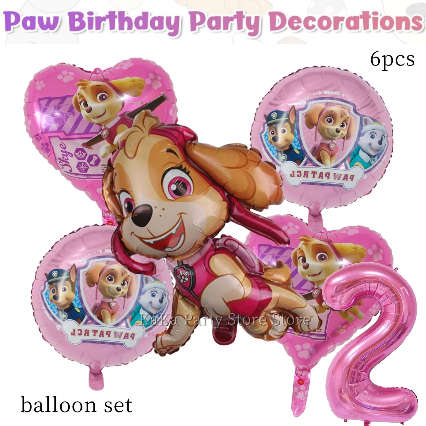 Paw Patrol Birthday Party Supplies – Skye Theme Tableware Set