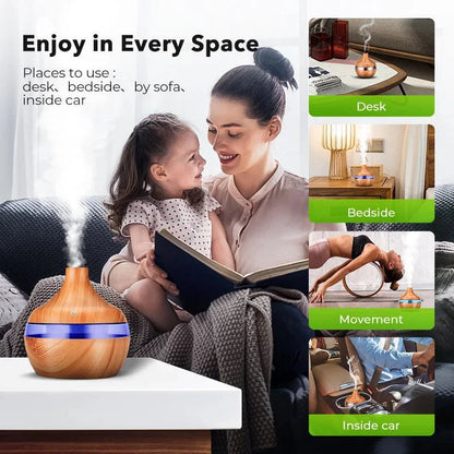 Ultrasonic Air Humidifier with Essential Oil Aroma Therapy